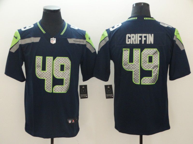 Men Seattle Seahawks 49 Griffin Blue Nike Vapor Untouchable Limited Playe NFL Jerseys